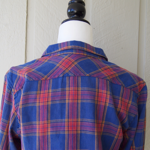 New TOPSHOP Casual Plaid Shirt - Cropped Tie Front - Picture 6 of 8